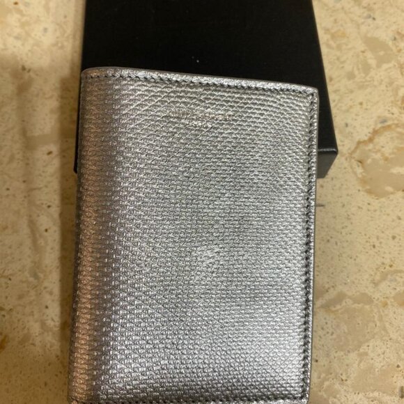 Saint Laurent Metallic Leather Bifold Wallet ($ORIG.$795) w/tax - Picture 2 of 3